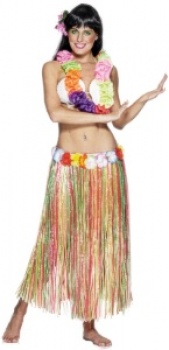 Multi-Colour 79cm Hula Skirt with Flowers