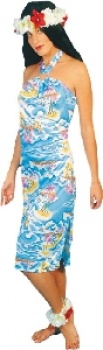 Hawaiian Lady Dress Costume - Blue