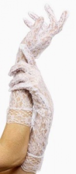 Gloves - White - Long Lace