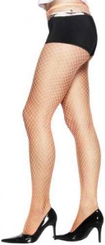 Tights - Large Mesh Fishnet  - Orange 