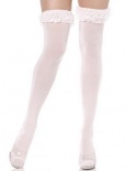 Bijou Boutique Fancy Dress Costumes - Stockings - Opaque Thigh High with Lace Ruffles