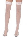 Bijou Boutique Fancy Dress Costumes - Stockings - Ivory Sheer Crystall  Stockings