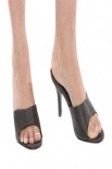 Bijou Boutique Fancy Dress Costumes - Shoes / Boots - Wide Fit Black Slides