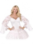 Bijou Boutique Fancy Dress Costumes - Boutique Long Sleeve Puff Blouse - White