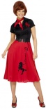 50s Poodle Fancy Dress Cosutme- Black / Red