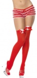 Stockings - Thigh High Red with Ribbon and Marabou