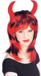 Bi-Color Wig with Horns - (Black and Red)