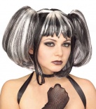Gothic Wig - Streaked Fairy - Black / Silver