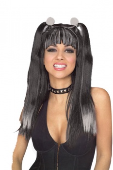 Gothic Wig - Cheerleader - Black / Grey