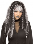 Gothic Wig - Sinister Crimped Wig - Black / Silver