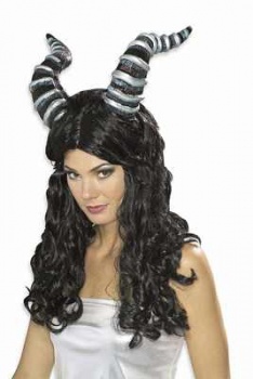 Horned Goddess Wig - Black
