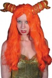 Horned Goddess Wig - Orange
