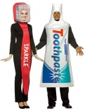 Toothbrush and Toothpaste Couples Fancy Dress Costume